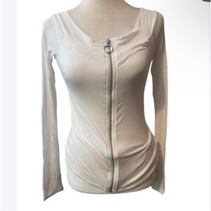 Michael Lauren white top with front zipper